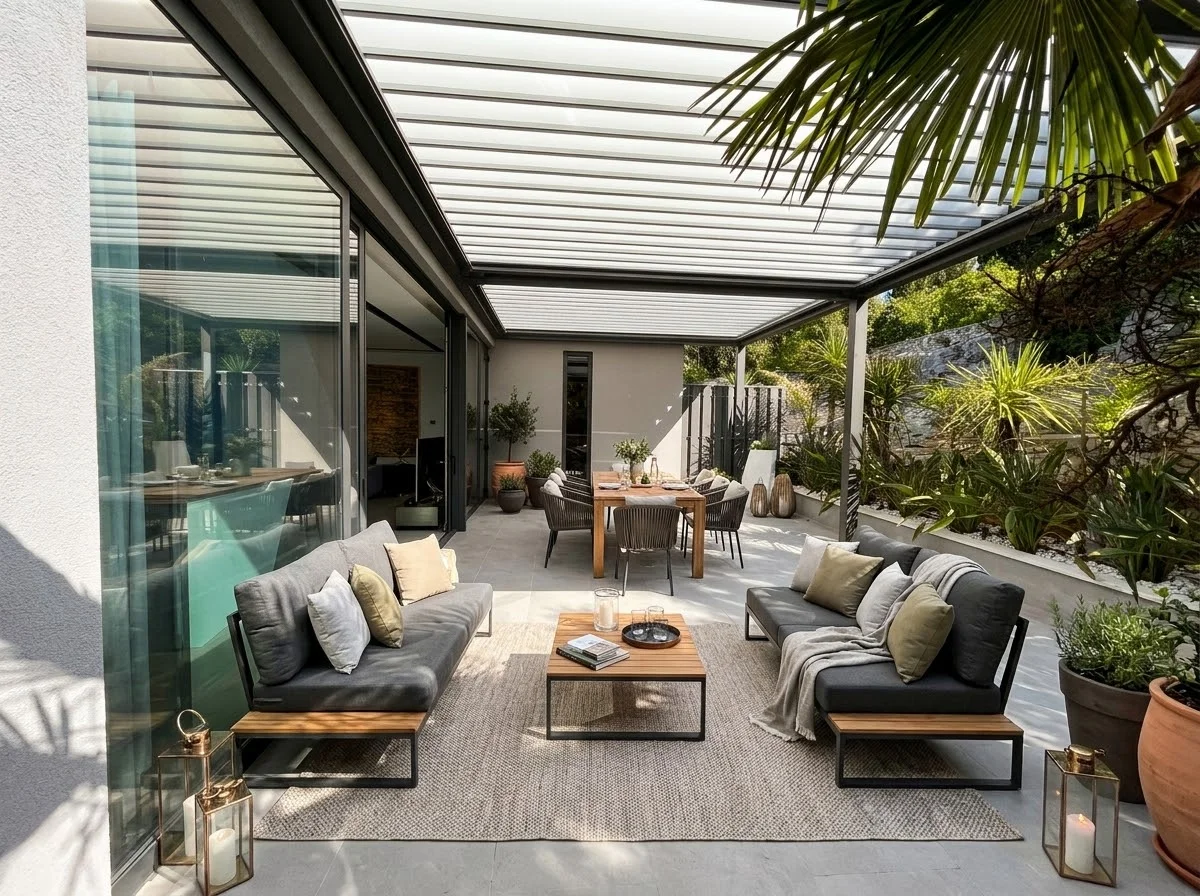 Bioklimatska pergola Sunbreaker 500, Zaton