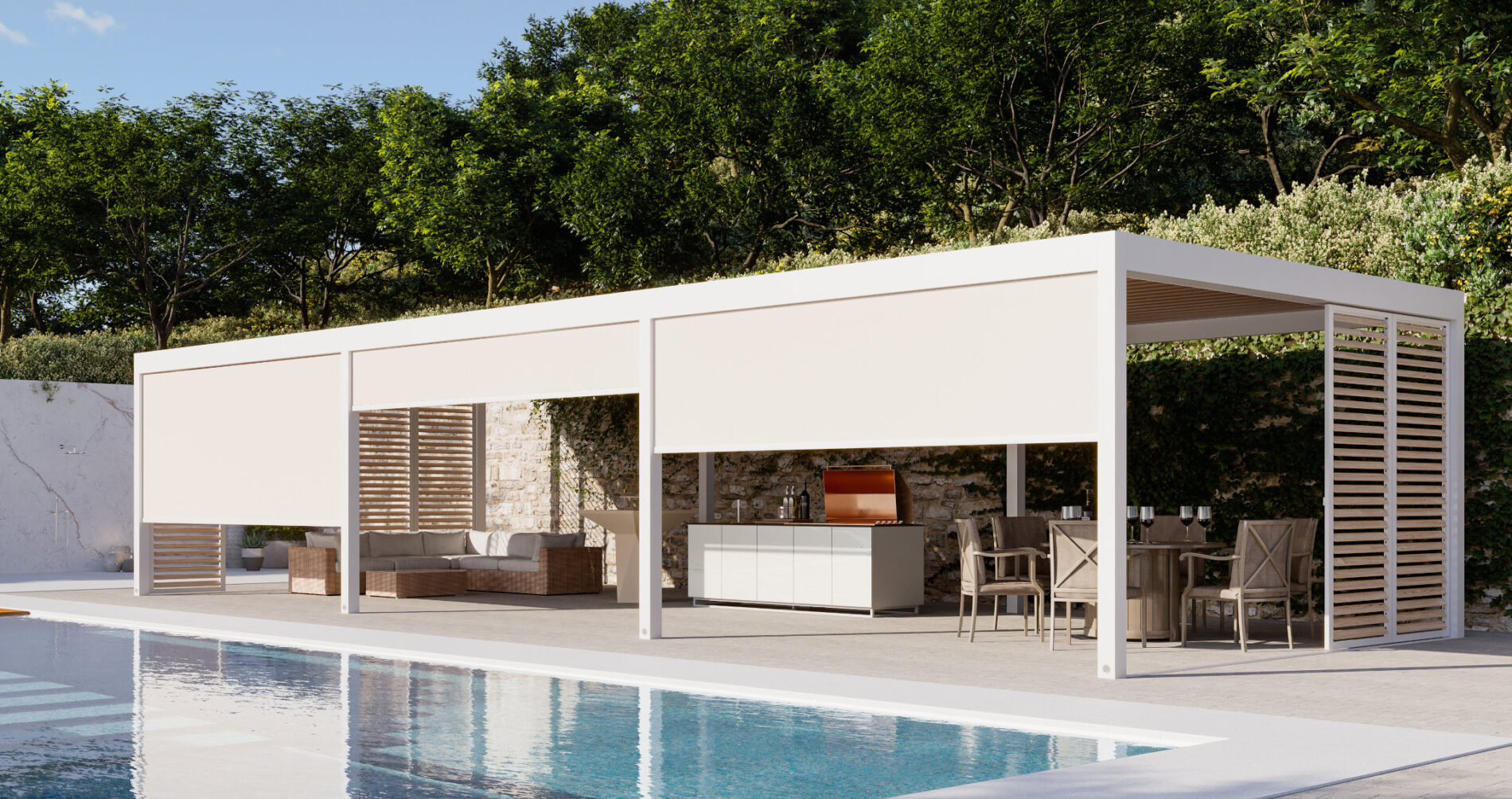 Sunbreaker 700 — bioklimatska pergola s integriranim ZIP sjenilom